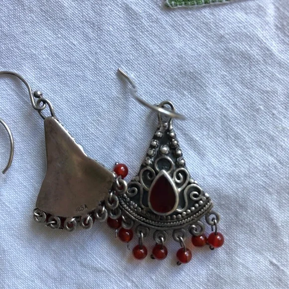 Vintage Boho Sterling Silver Earrings - Picture 6 of 6